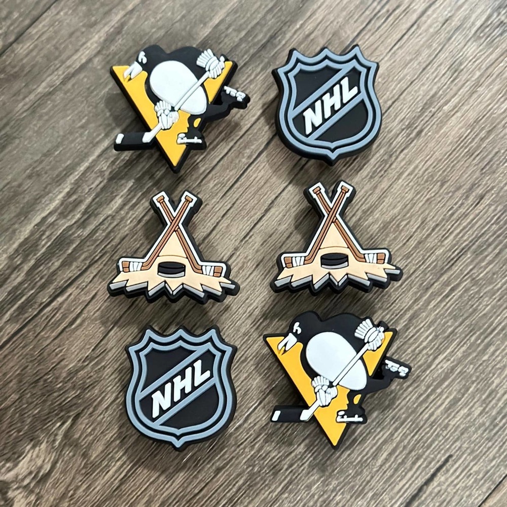 Pittsburg Penguins Hockey Team Charm For Crocs Shoe Charms - 6 Pieces